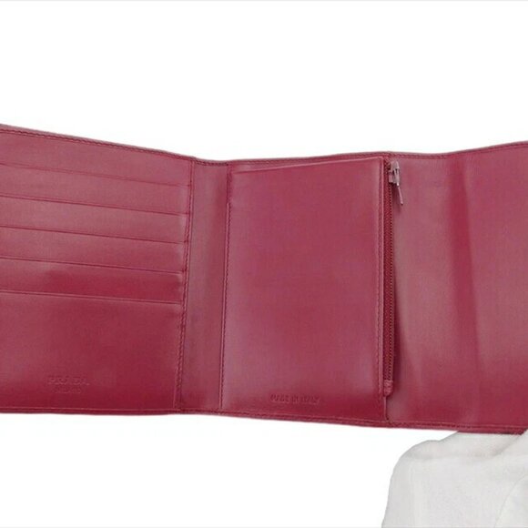 PRADA triple -fold wallet leather x silver material Authentic USED - Picture 6 of 11